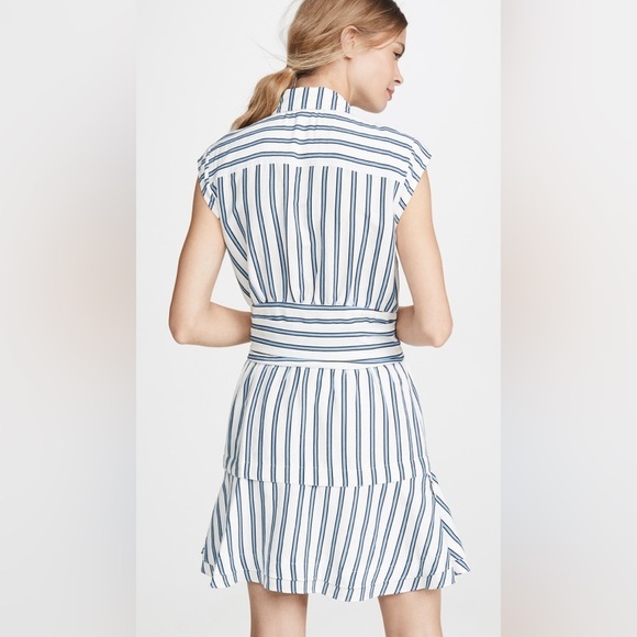 Derek Lam 10 Crosby Striped Tie Waist Shirt Dress Size 8 - Picture 2 of 7